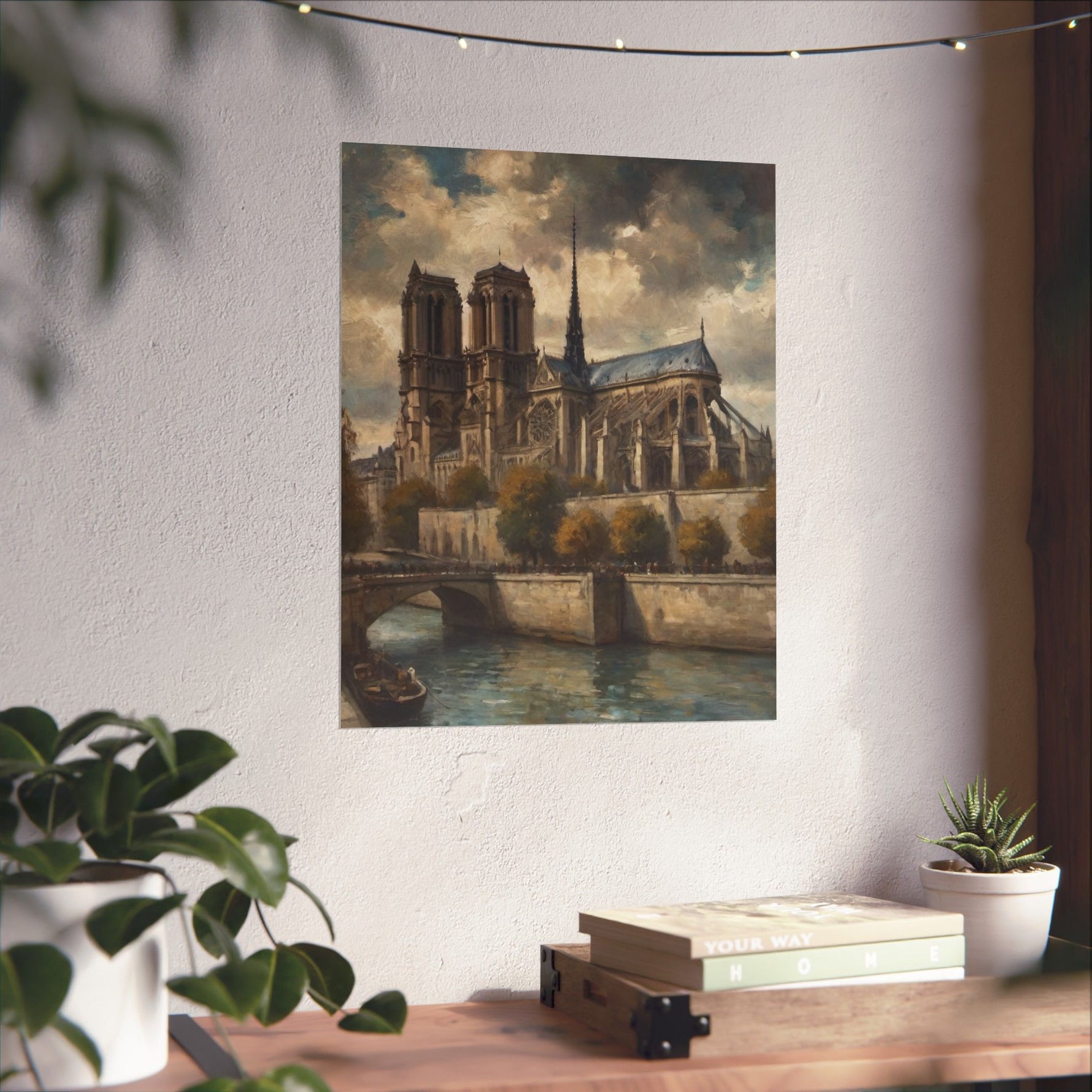 Notre Dame Seine River Matte Poster — Vintage Paris Architecture Wall Art - AquilVision
