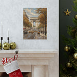 Paris Arc de Triomphe Poster — Autumn Boulevard Matte Vertical Art Print - AquilVision