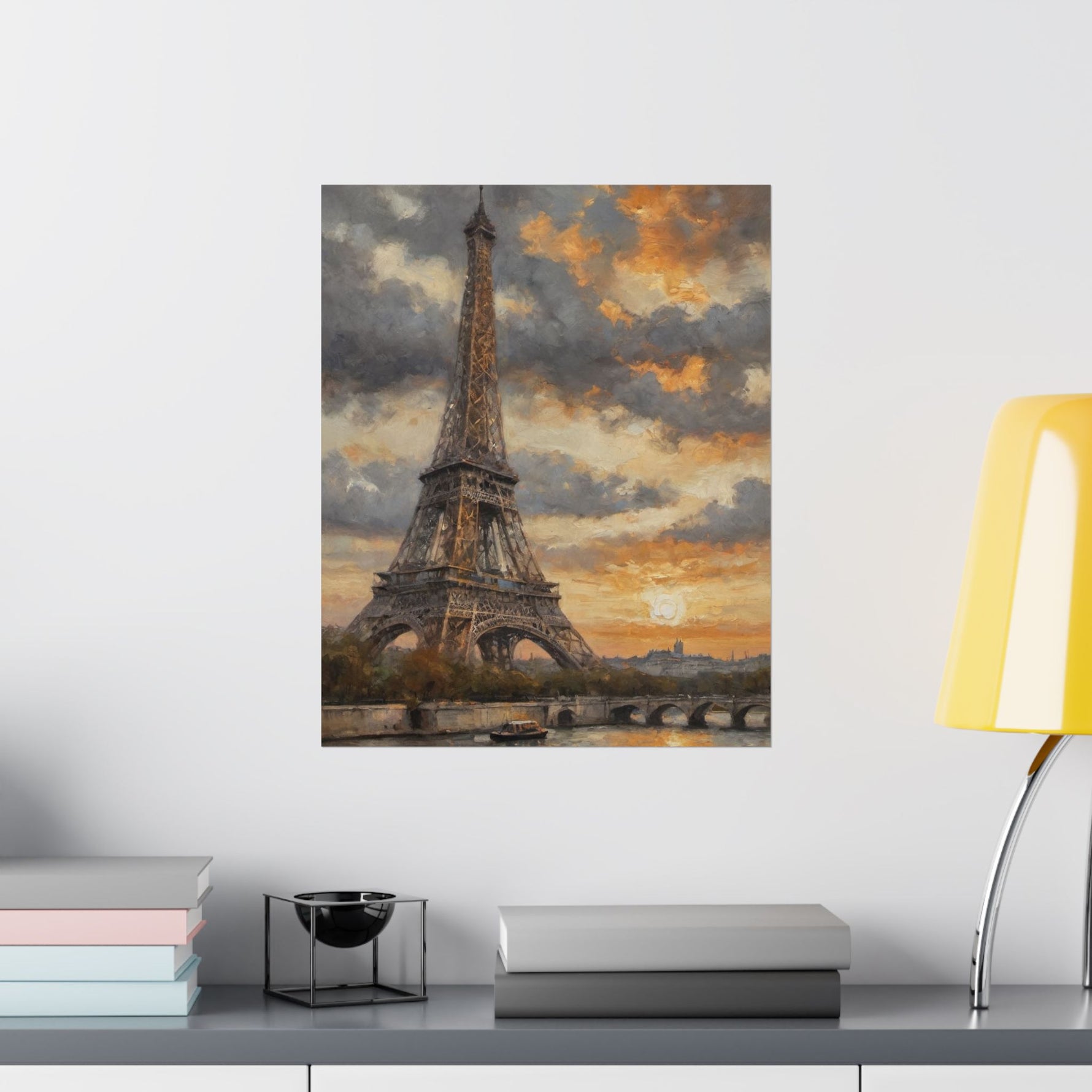 Eiffel Tower Sunset Matte Poster — Vintage Paris Wall Art - AquilVision