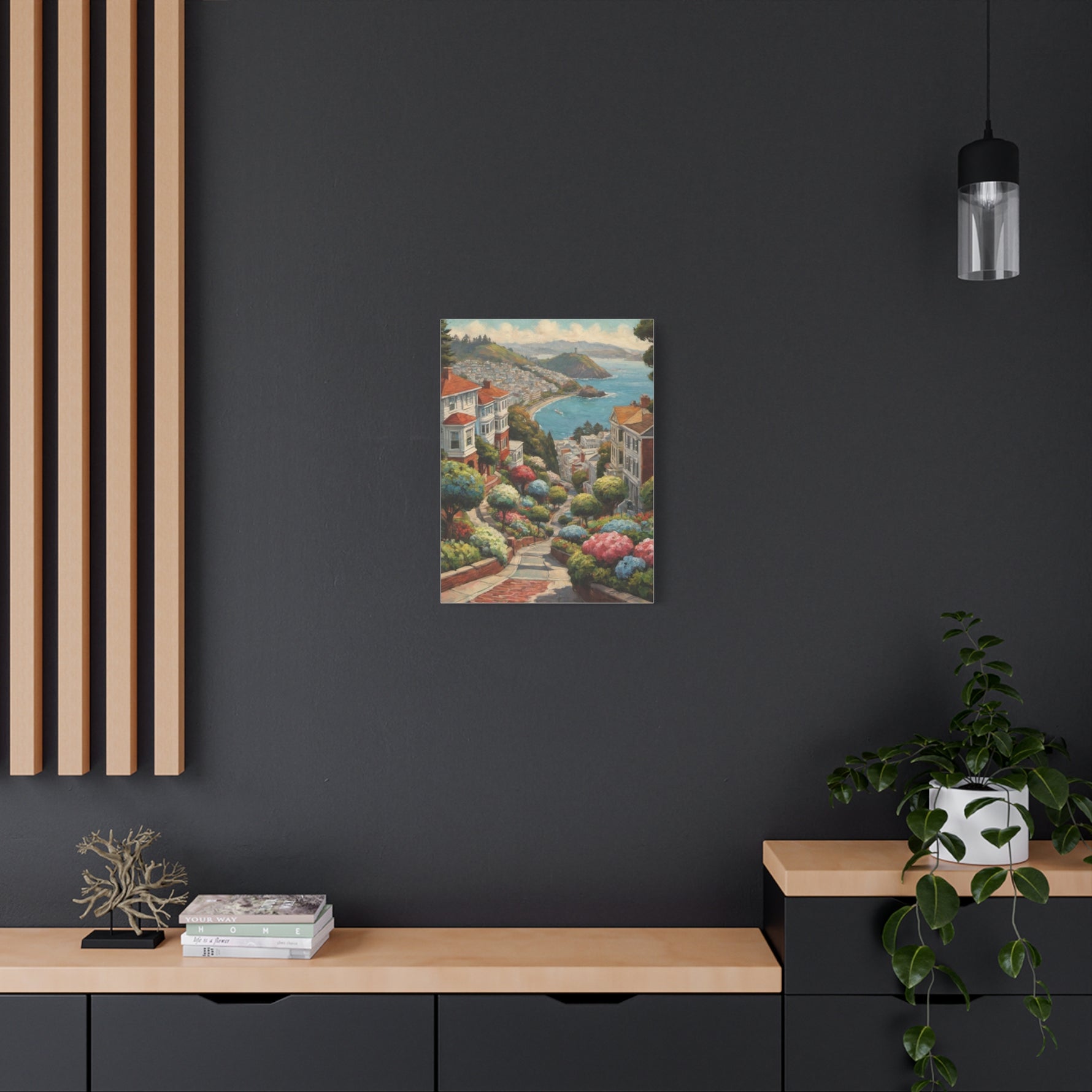 Coastal Garden Street Canvas Print — Stretched Matte Wall Art - AquilVision