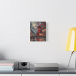 Paris Street Scene Canvas Print — Red Moulin Windmill Matte Stretched Wall Art - AquilVision