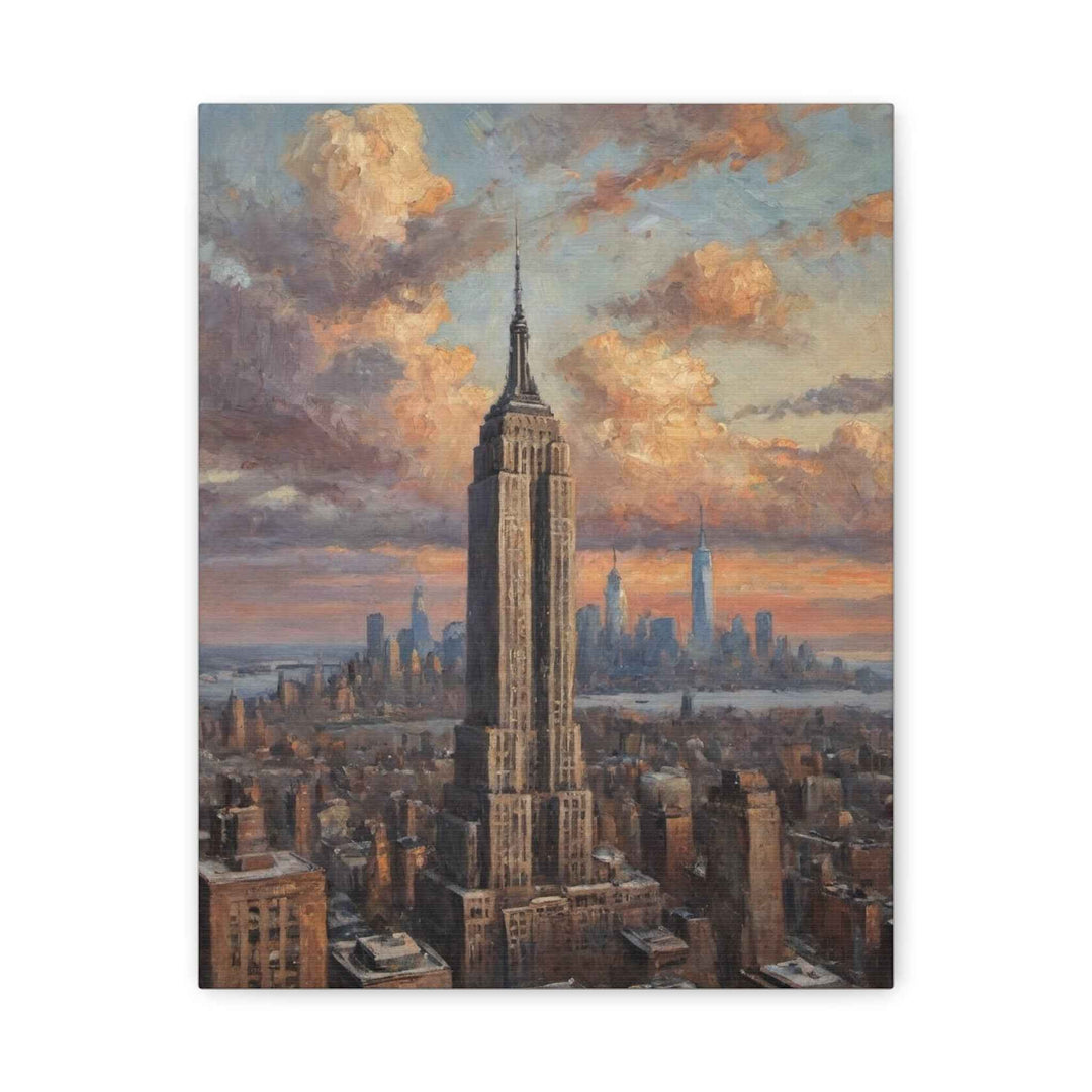 Empire State Building Cityscape Canvas Wall Art — Matte Stretched NYC Skyline
