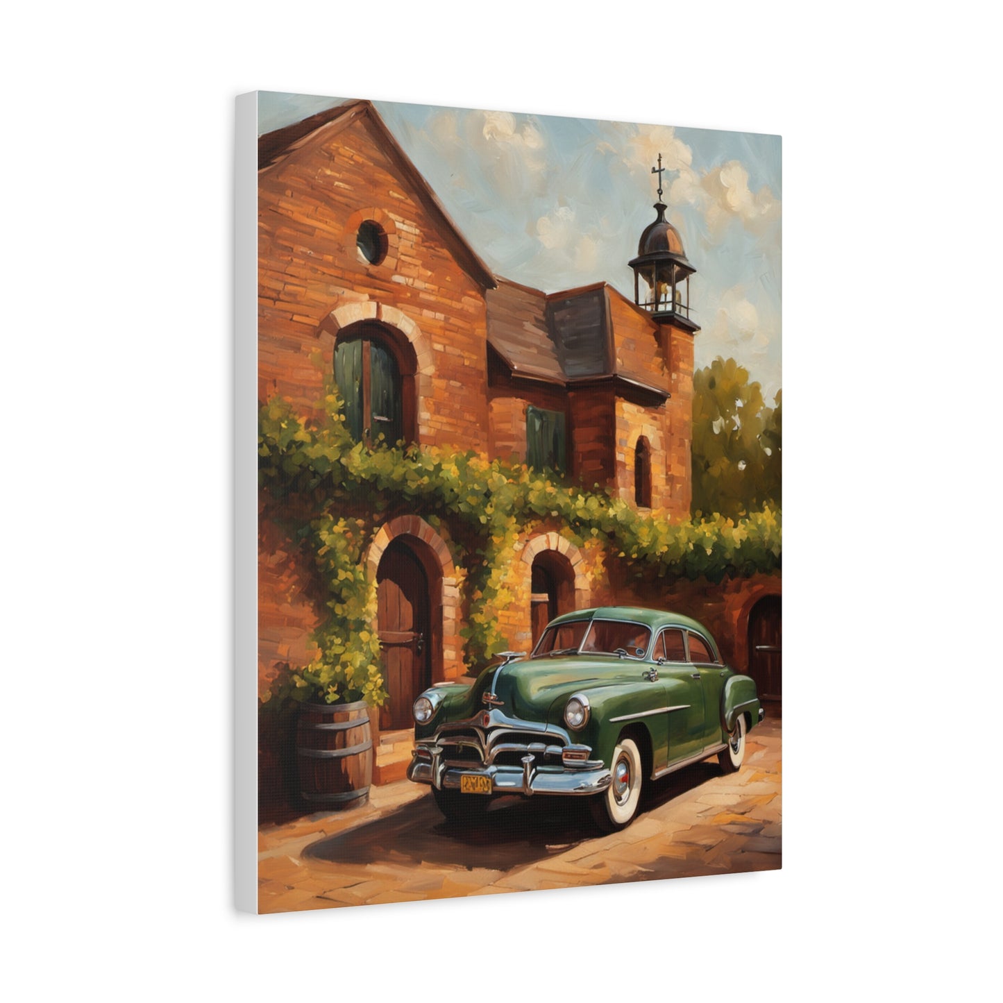 Vintage Car Wall Art - Rustic Home Decor, Canvas Print, Classic Automobile Artwork, Gift for Car Enthusiasts, Vintage Vibes