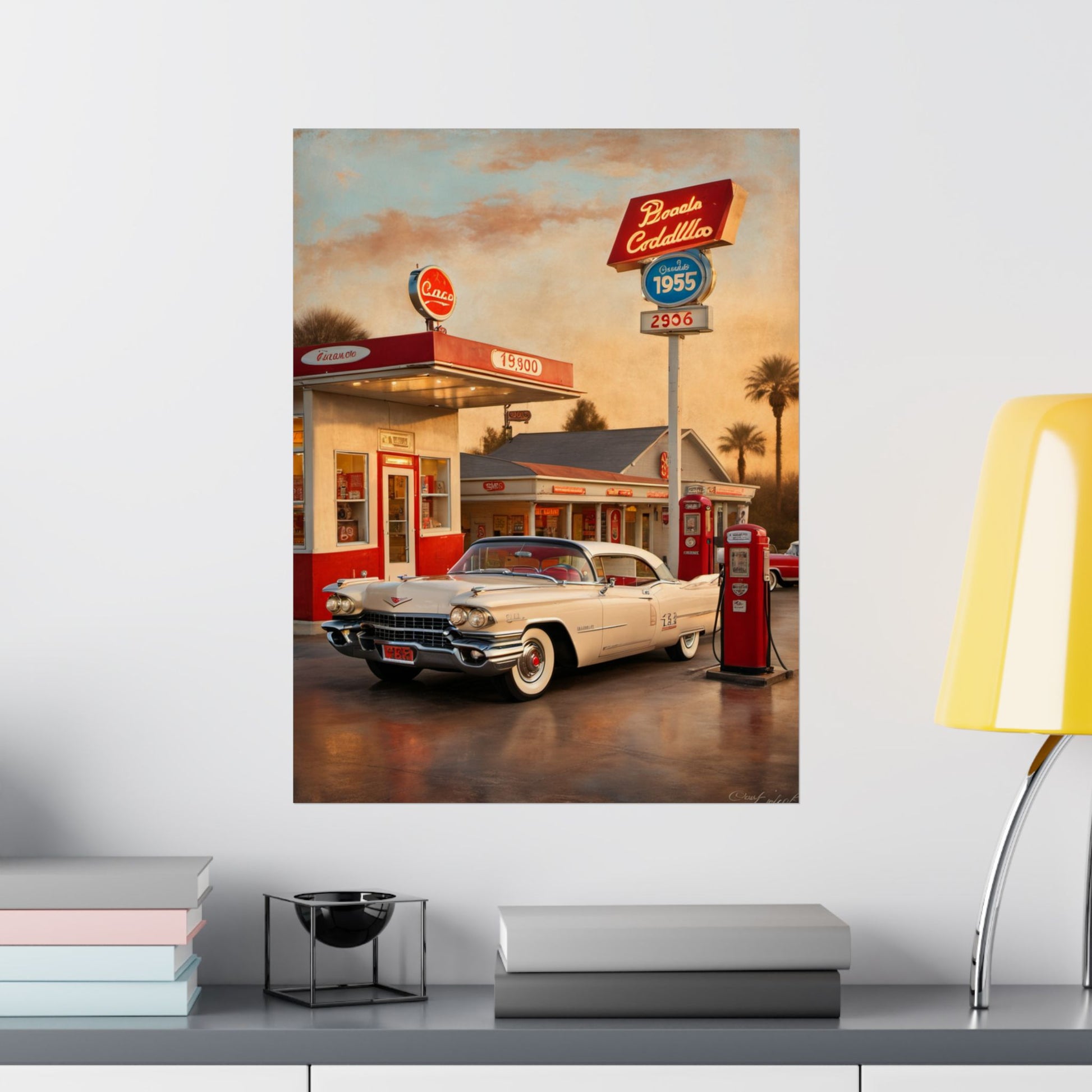 Retro Car Poster, Vintage Artwork, Classic Automobile Print, 1950s Decor, Nostalgic Wall Art - AquilVision