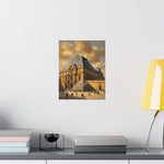 Louvre Pyramid Matte Vertical Poster — Vintage Paris Architecture Wall Art - AquilVision