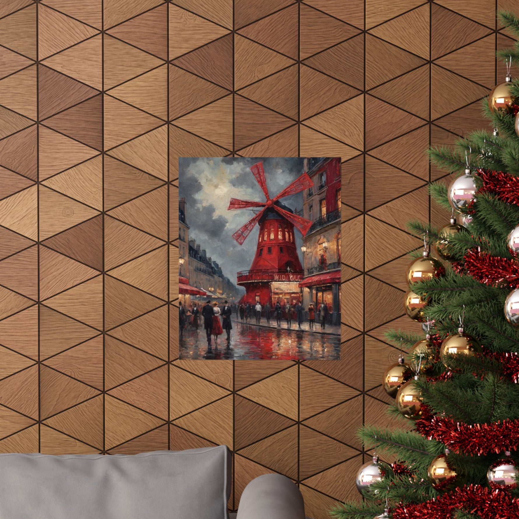 Vintage Paris Moulin Rouge Matte Poster — Romantic City Street Art Print - AquilVision