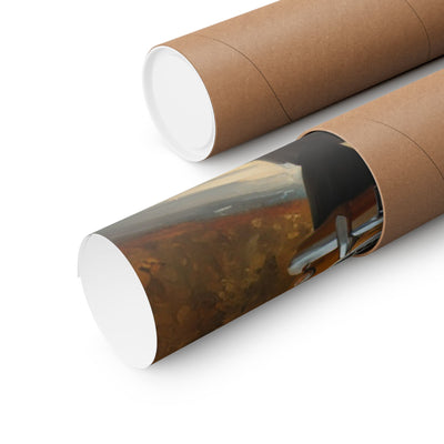 Autumn Car Art Poster | Rustic Home Decor, Vintage Wall Art, Gift for Car Lovers, Fall Aesthetic, Nature Artwork Printify