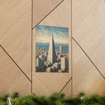 Vintage Cityscape Poster — Transamerica Pyramid Matte Vertical Print - AquilVision