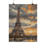 Eiffel Tower Sunset Matte Poster — Vintage Paris Wall Art - AquilVision