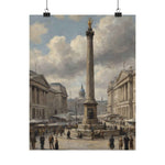 Trafalgar Square Vintage Cityscape Poster — Matte Vertical Art Print