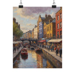 City Canal Matte Vertical Poster — European Street Scene Wall Art