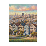 San Francisco Painted Skyline Canvas — Painted Ladies Wall Art (Matte Stretched) - AquilVision