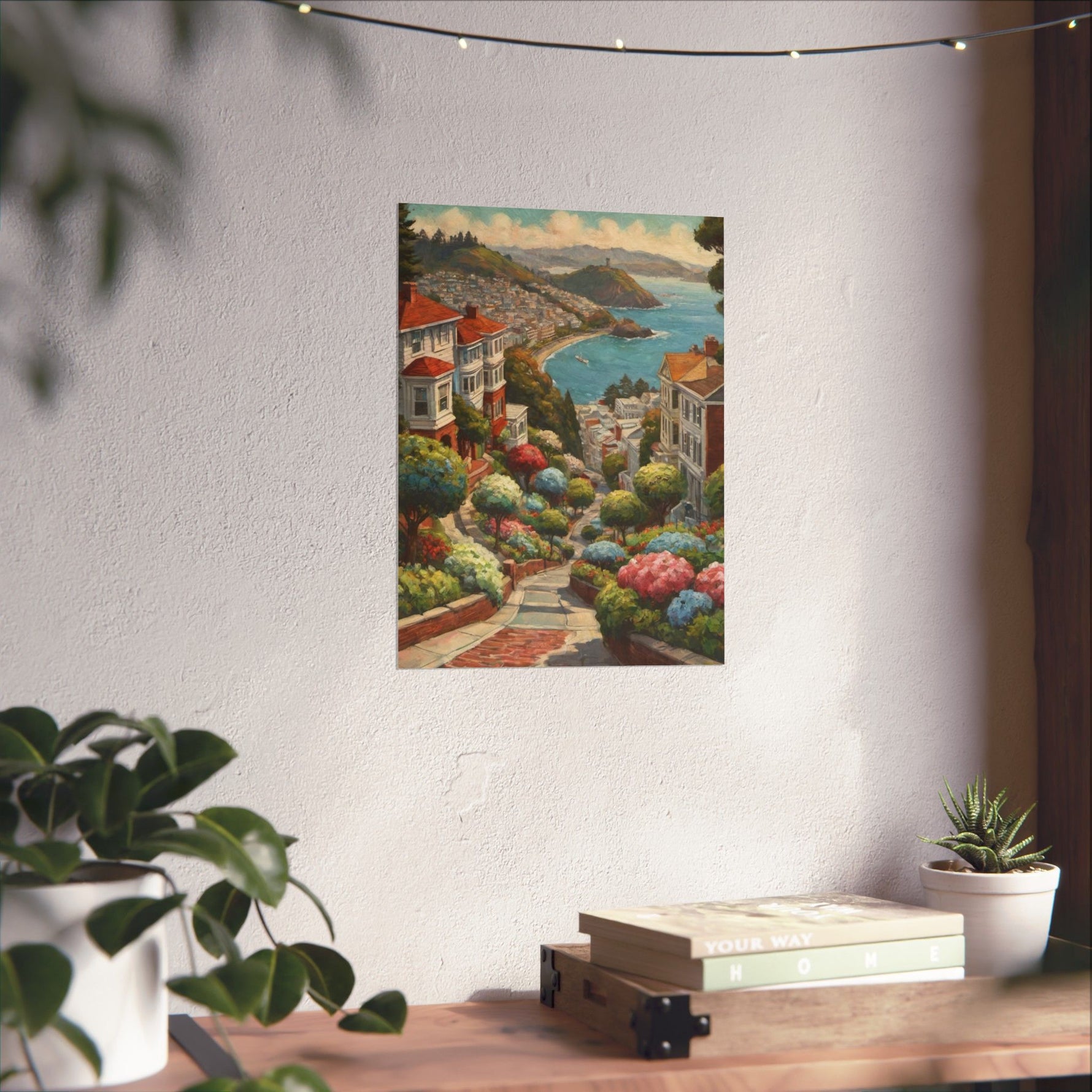 Coastal Garden Street Matte Poster — Scenic San Francisco Bay Print - AquilVision