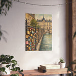 Paris Love Locks Matte Vertical Poster — Romantic Cityscape Wall Art - AquilVision