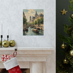 Paris Riverboat Matte Poster — Vintage European Cityscape Wall Art - AquilVision