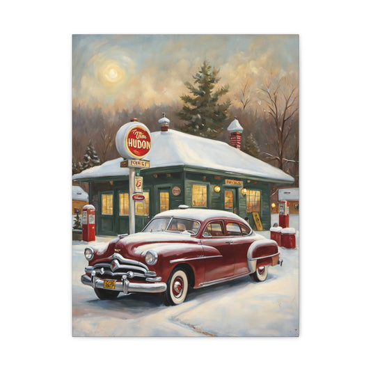 Vintage Winter Scene Canvas Print