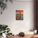 Golden Gate Bridge Sunset Poster - Matte Vertical Travel Wall Art - AquilVision