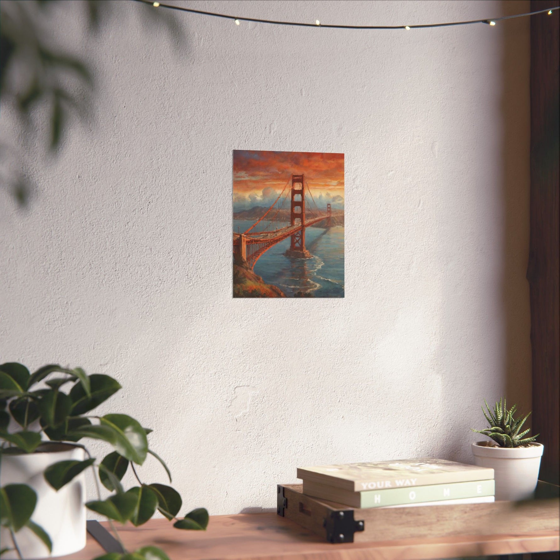 Golden Gate Bridge Sunset Poster - Matte Vertical Travel Wall Art - AquilVision