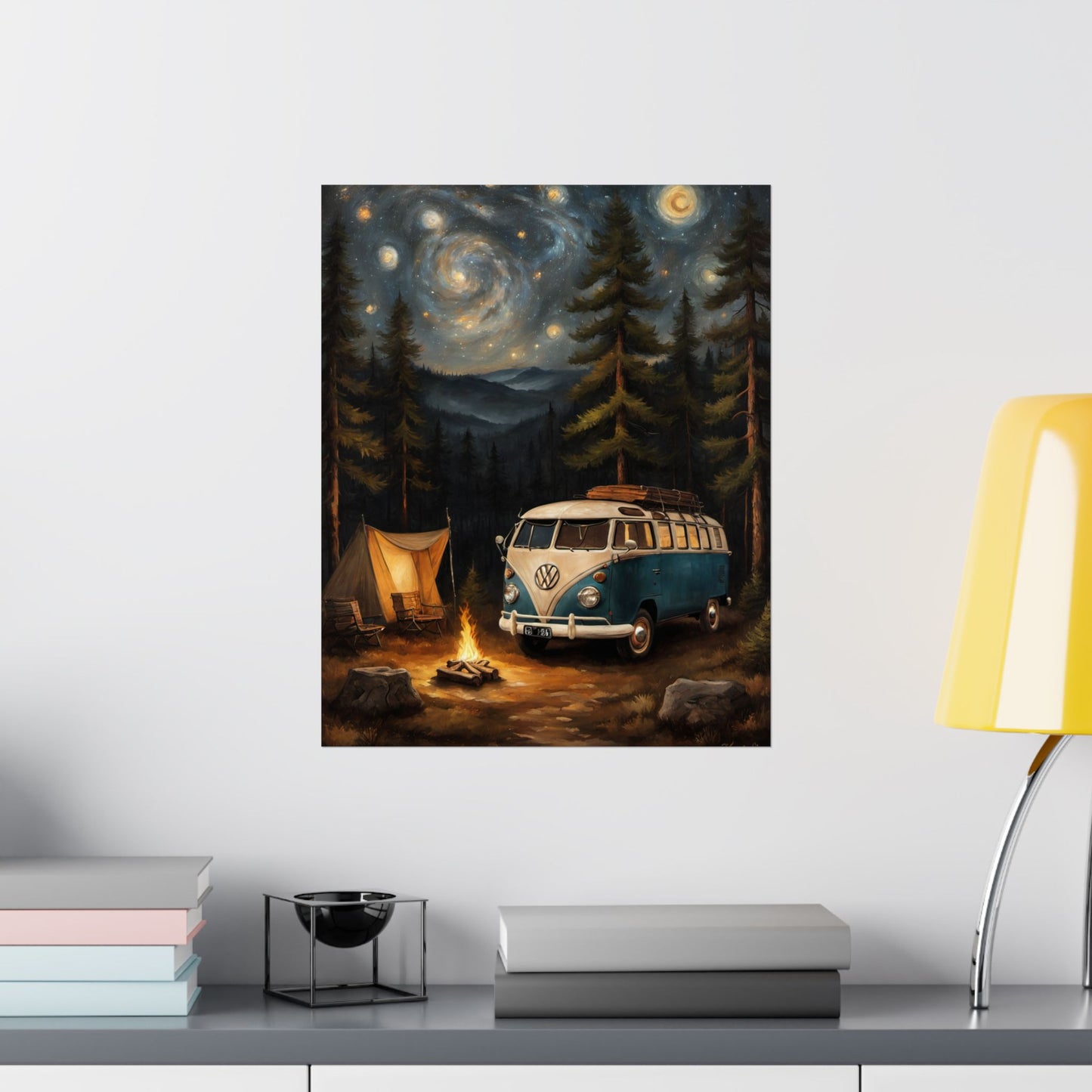 Vintage Camping Art Prints, Bohemian Decor for Nature Lovers, Retro Van Wall Art, Great for Adventure Enthusiasts, Ideal Gift for Explorers - AquilVision