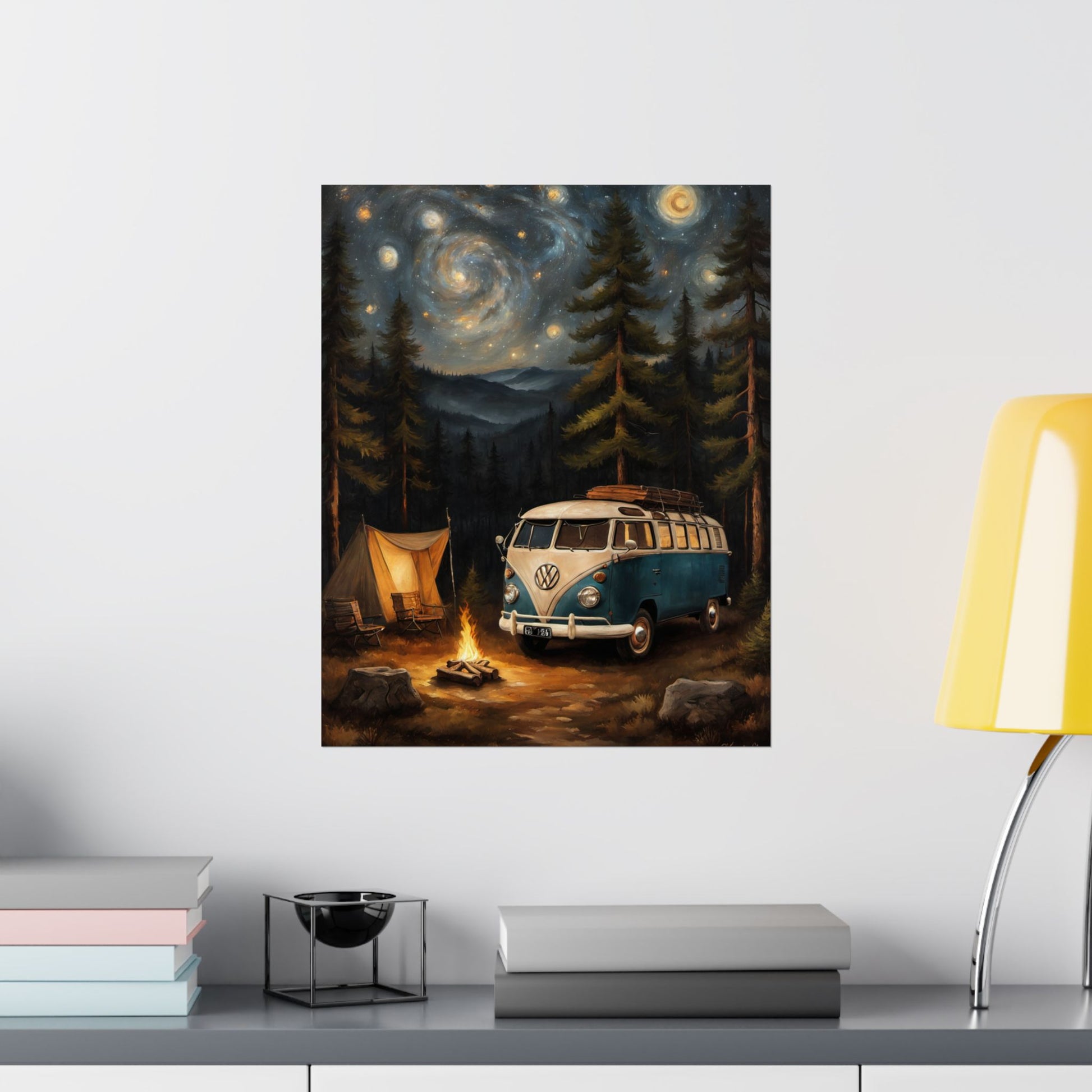 Vintage Camping Art Prints, Bohemian Decor for Nature Lovers, Retro Van Wall Art, Great for Adventure Enthusiasts, Ideal Gift for Explorers - AquilVision