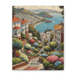 Coastal Garden Street Canvas Print — Stretched Matte Wall Art - AquilVision