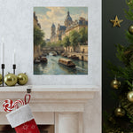 Paris Riverboat Matte Poster — Vintage European Cityscape Wall Art - AquilVision