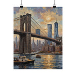 Brooklyn Bridge Sunset Matte Poster — New York City Skyline Wall Art
