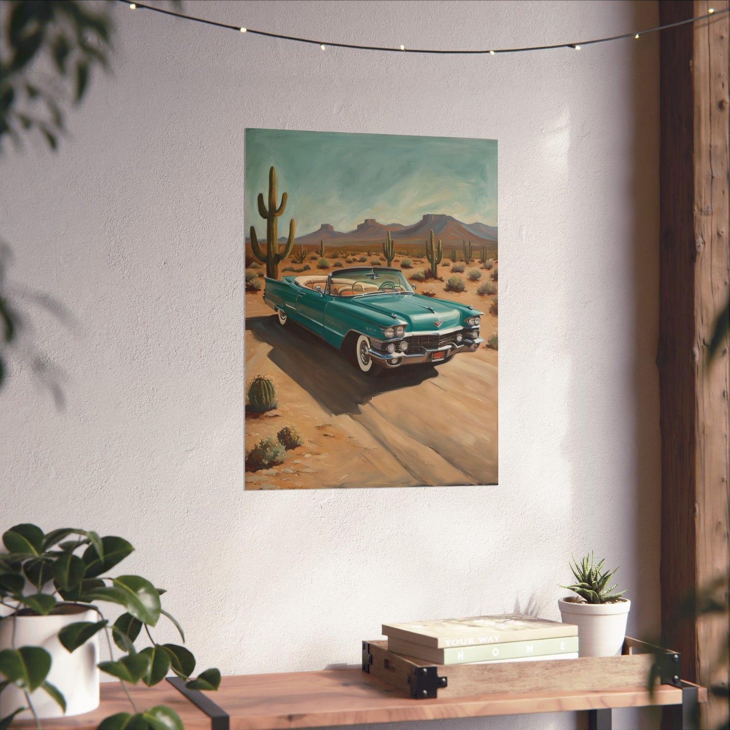 Vintage Car Matte Vertical Posters, Retro Wall Art, Desert Decor, Gift for Car Lovers, Home Decor, Nostalgic Art Prints - AquilVision