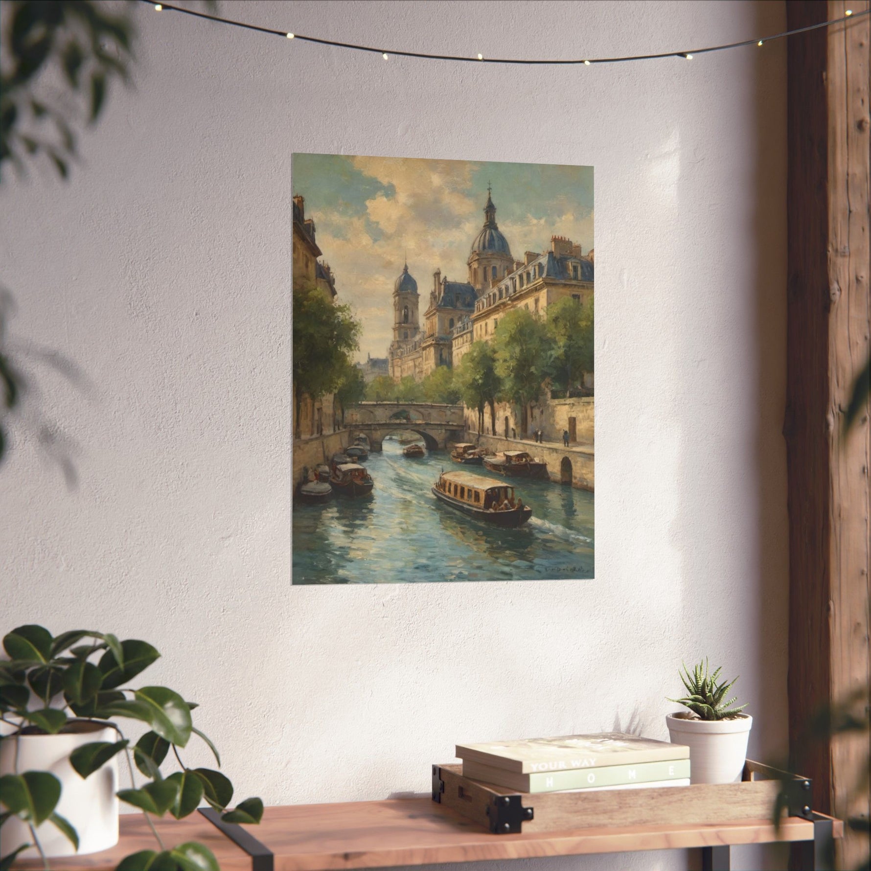 Paris Riverboat Matte Poster — Vintage European Cityscape Wall Art - AquilVision