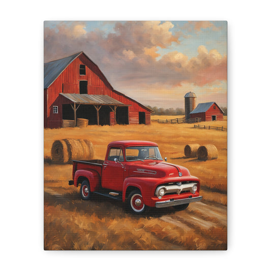 Rustic Farmhouse Canvas Print, Vintage Truck Wall Art, Country Decor, Barn Art, Home Decoration, Gift Idea