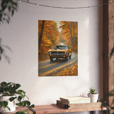 Classic Car Autumn Matte Poster - Vintage Vibes for Home Decor | AJ68 Collection Printify