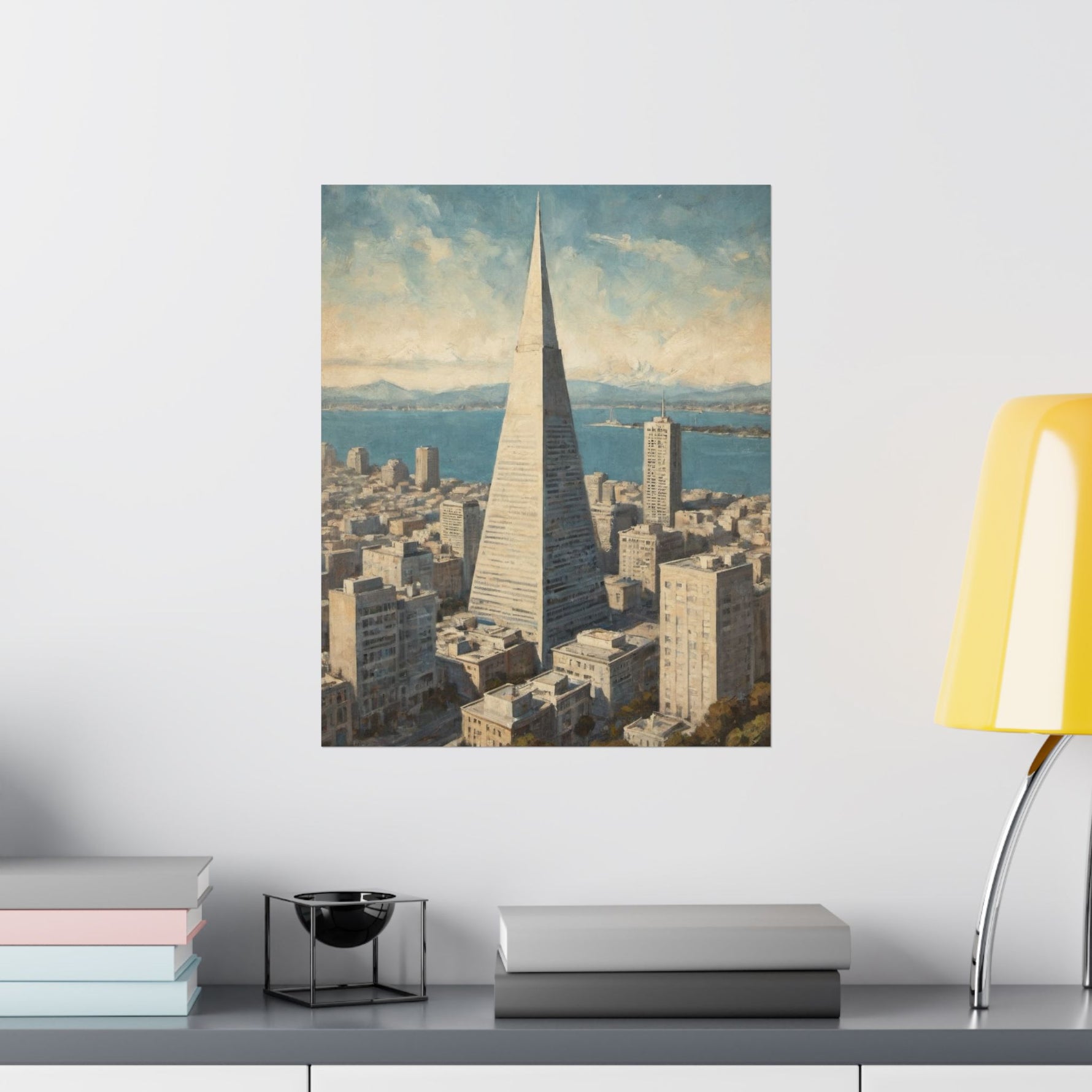 Vintage Cityscape Poster — Transamerica Pyramid Matte Vertical Print - AquilVision