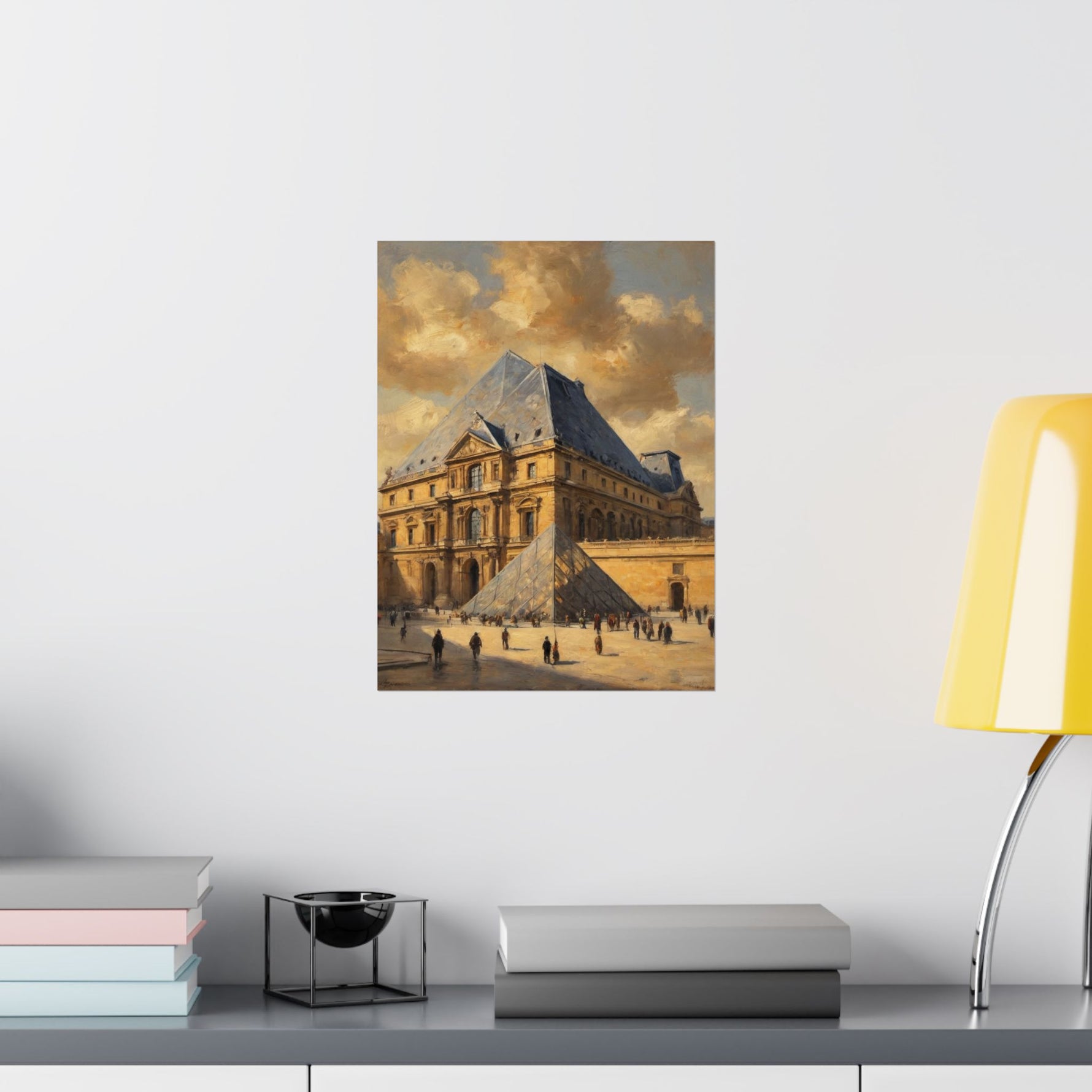 Louvre Pyramid Matte Vertical Poster — Vintage Paris Architecture Wall Art - AquilVision