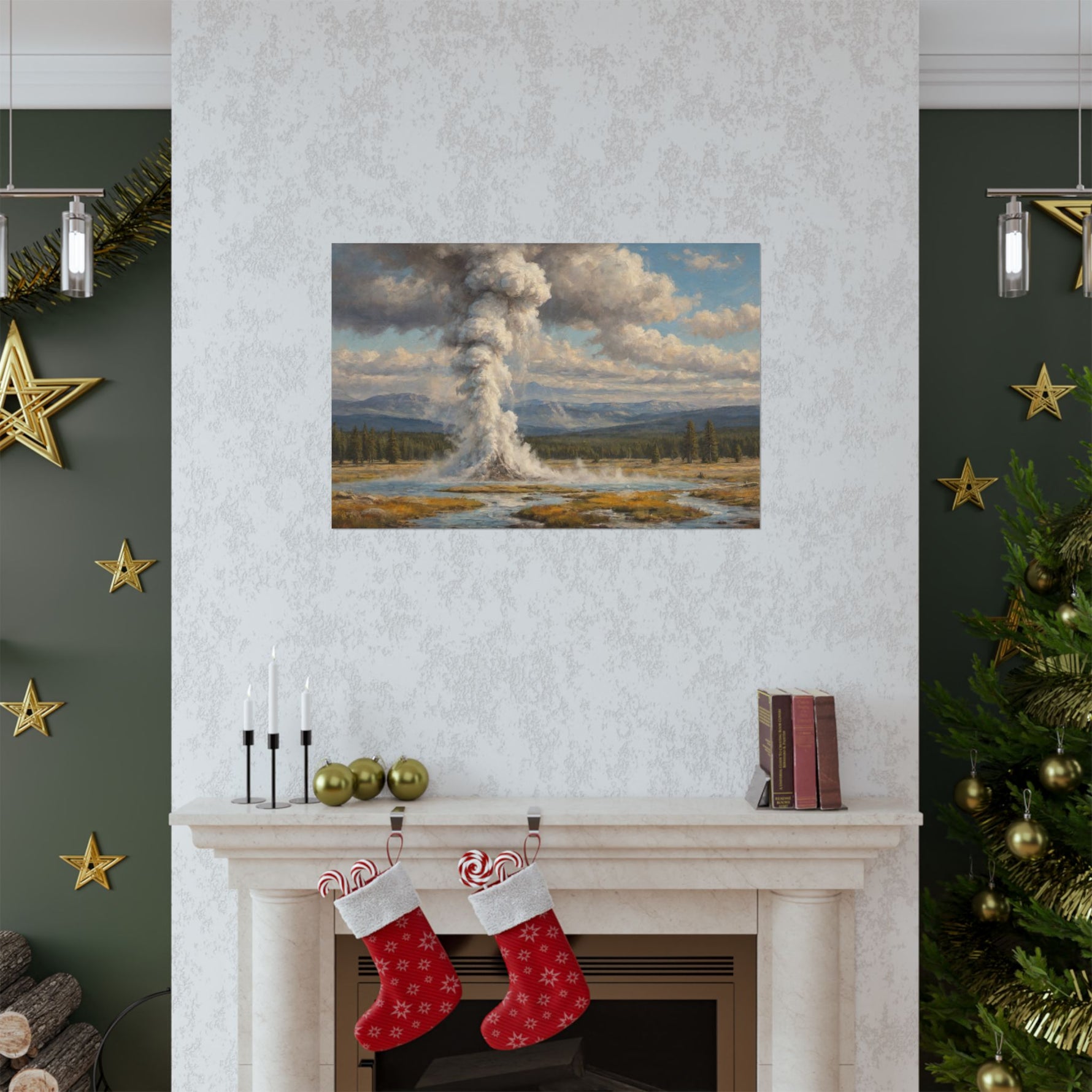Geyser Landscape Matte Poster — Serene National Park Wall Art - AquilVision