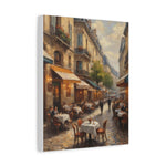 Paris Café Street Scene Matte Canvas Wall Art — Stretched 1.25" - AquilVision