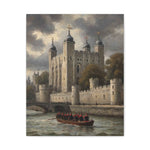 Historic Castle Matte Canvas Wall Art — Tower of London River Scene
