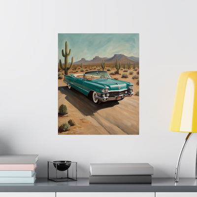 Vintage Car Matte Vertical Posters, Retro Wall Art, Desert Decor, Gift for Car Lovers, Home Decor, Nostalgic Art Prints - AquilVision