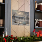 Winter Landscape Matte Poster — Serene Snowy Lake Art Print - AquilVision