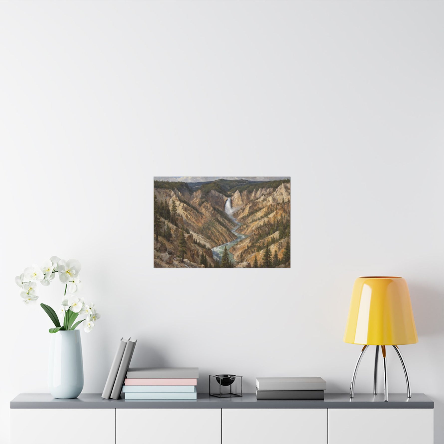 Yellowstone Canyon Waterfall Matte Poster — Landscape Wall Art - AquilVision