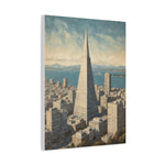 Transamerica Pyramid Matte Canvas Print — Vintage San Francisco Cityscape Wall Art - AquilVision