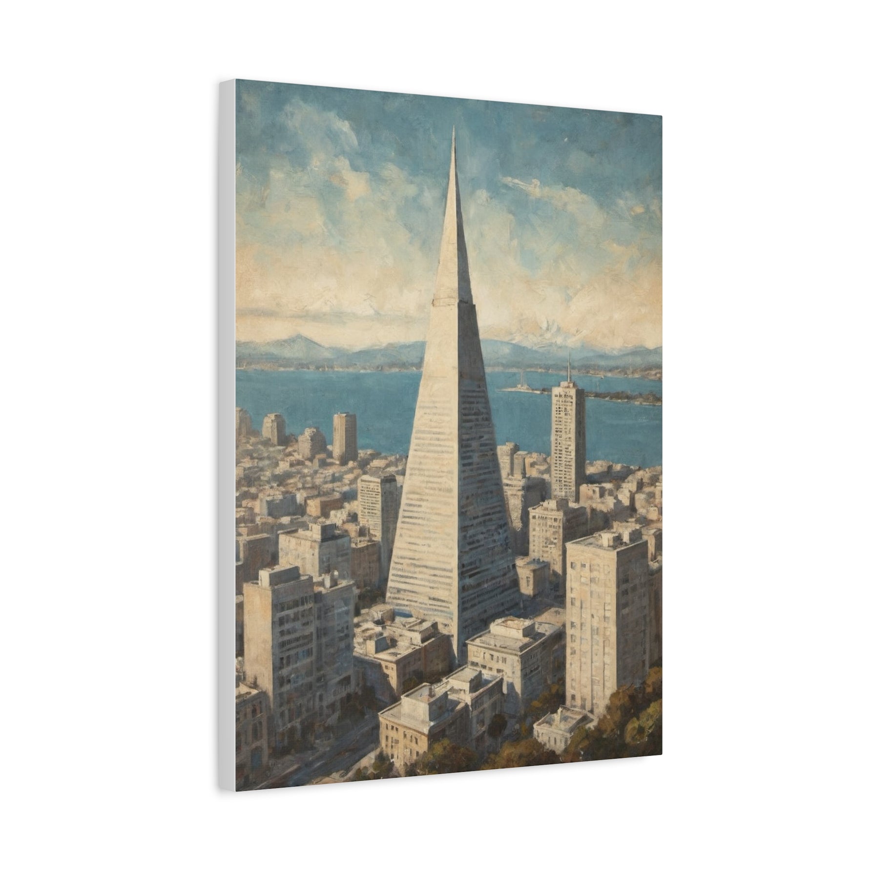 Transamerica Pyramid Matte Canvas Print — Vintage San Francisco Cityscape Wall Art - AquilVision