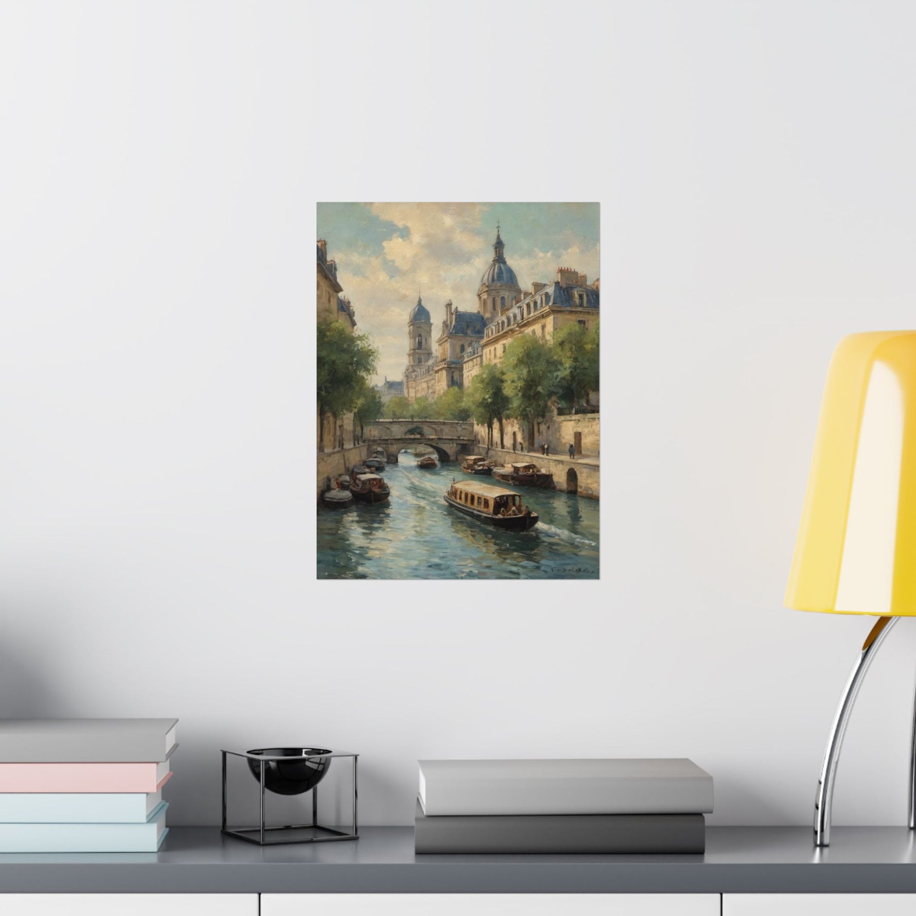Paris Riverboat Matte Poster — Vintage European Cityscape Wall Art - AquilVision