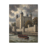 Historic Castle Matte Canvas Wall Art — Tower of London River Scene