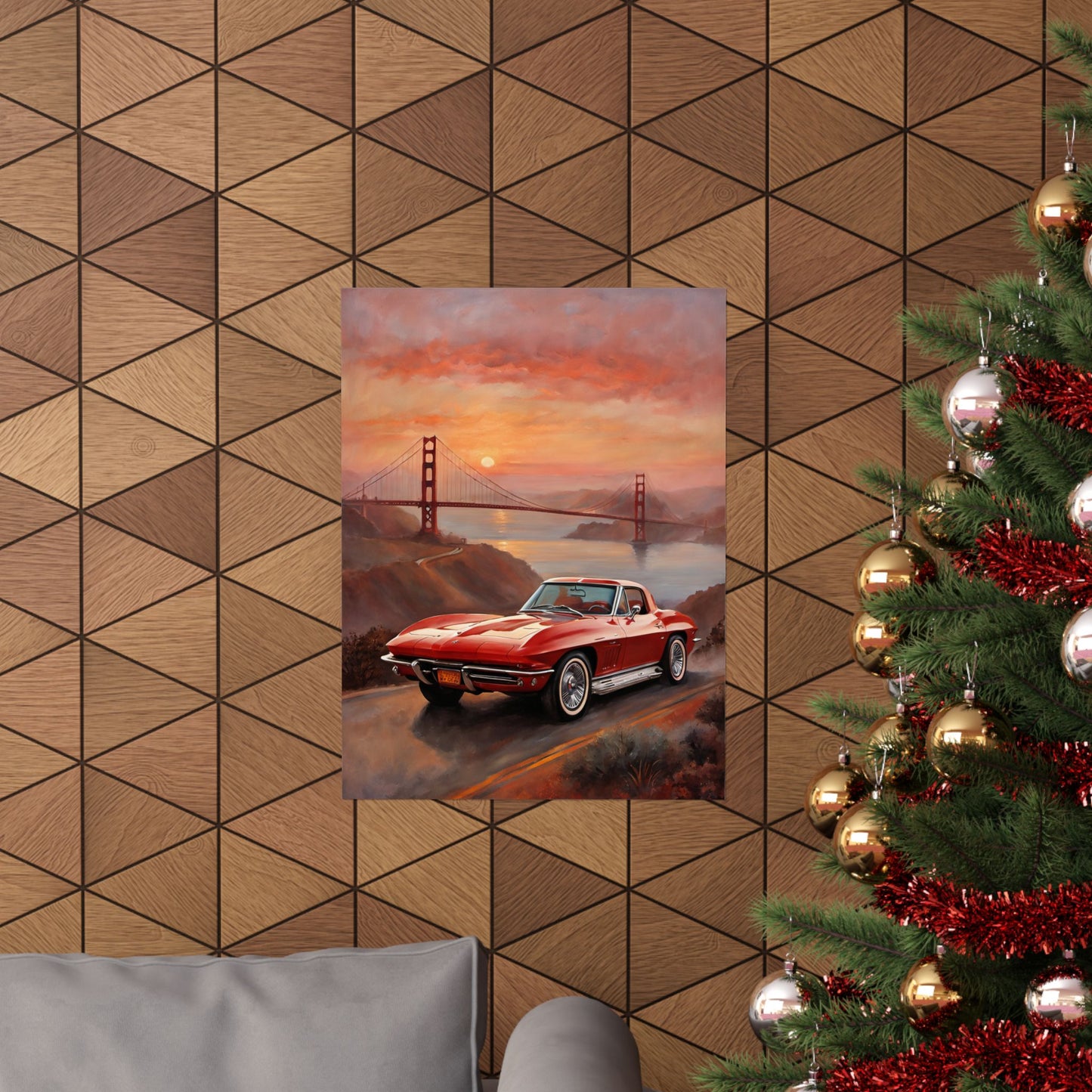 Retro Car Art Print, Matte Vertical Poster, Classic Car Decor, Wall Art, Gift for Car Lovers, Retro Home Decor Printify