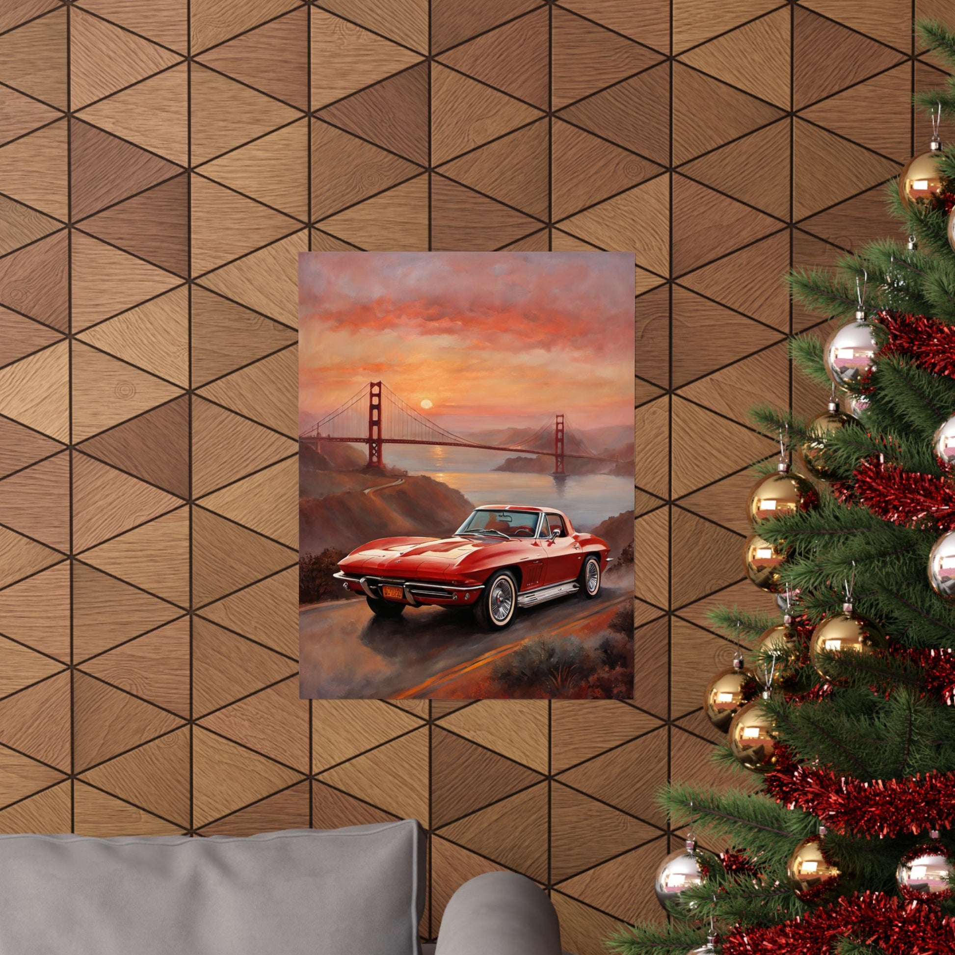 Retro Car Art Print, Matte Vertical Poster, Classic Car Decor, Wall Art, Gift for Car Lovers, Retro Home Decor Printify