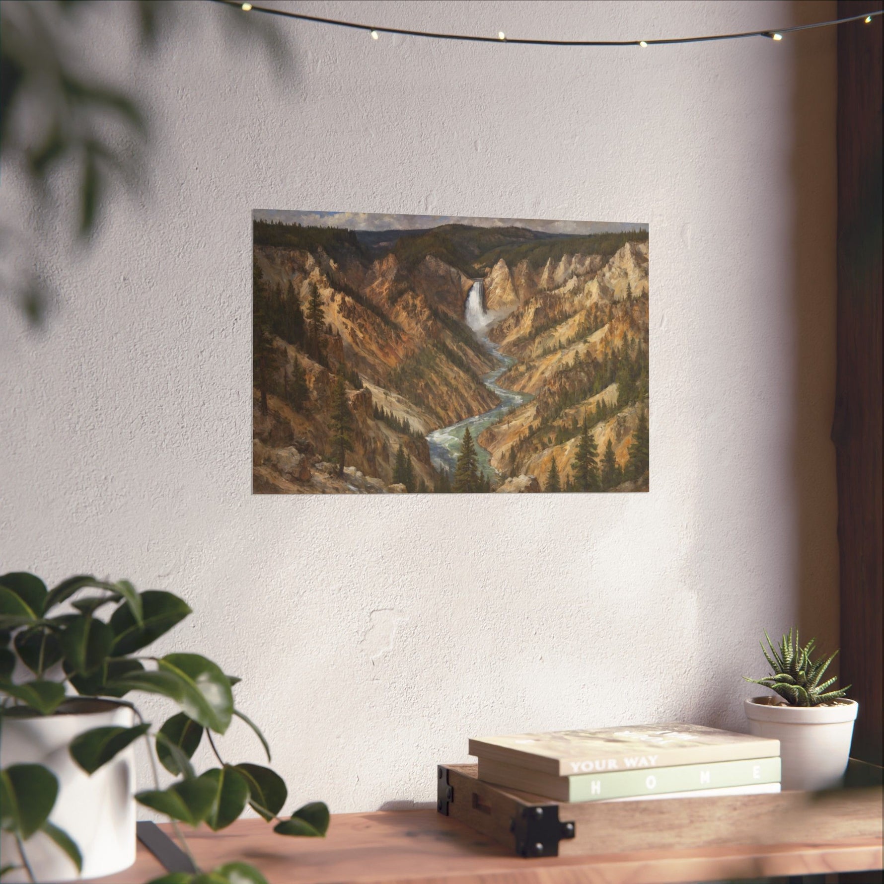 Yellowstone Canyon Waterfall Matte Poster — Landscape Wall Art - AquilVision