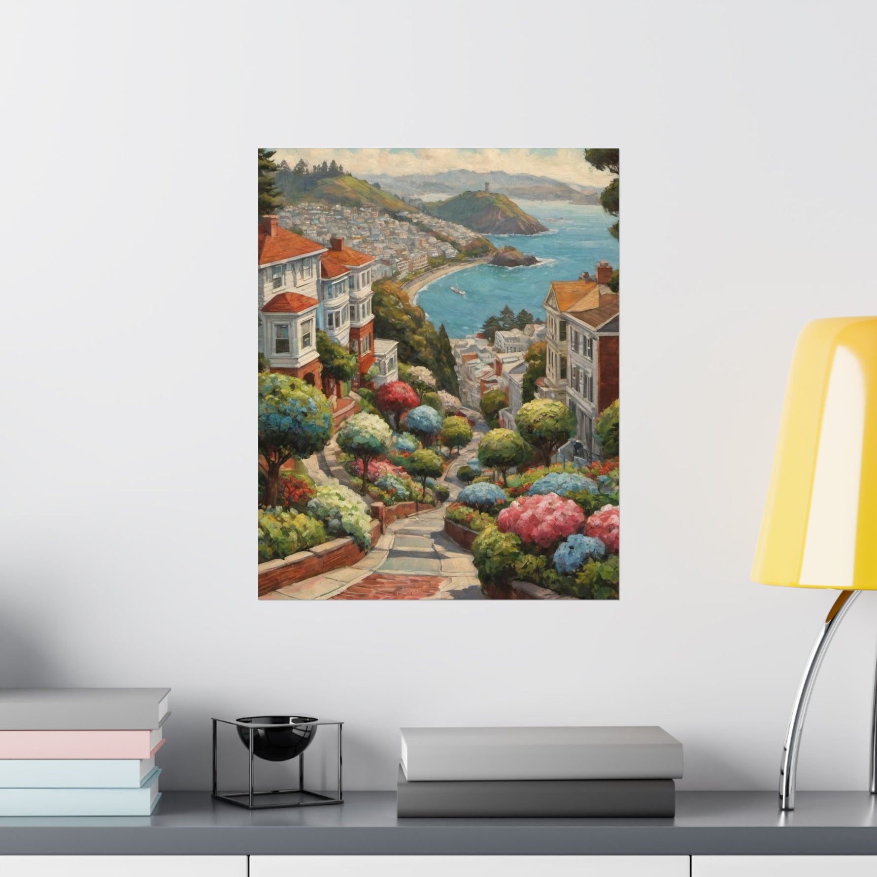Coastal Garden Street Matte Poster — Scenic San Francisco Bay Print - AquilVision