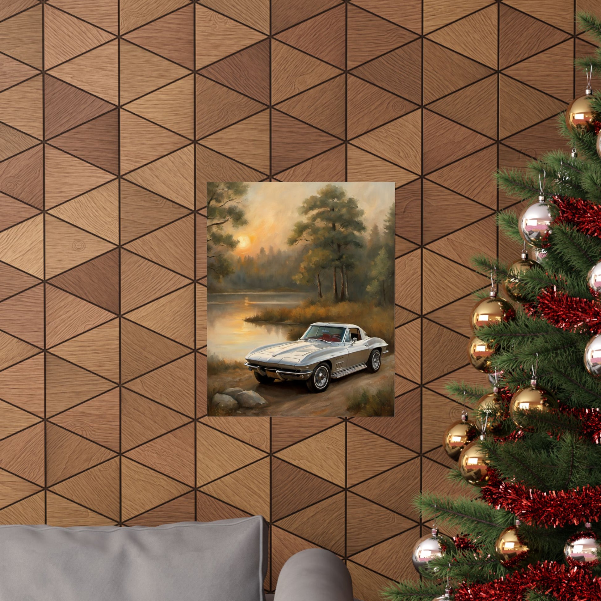 Classic Car Landscape Poster, Vintage Vehicle Decor, Automotive Wall Art, Retro Home Decoration, Perfect Gift for Car Lovers Printify