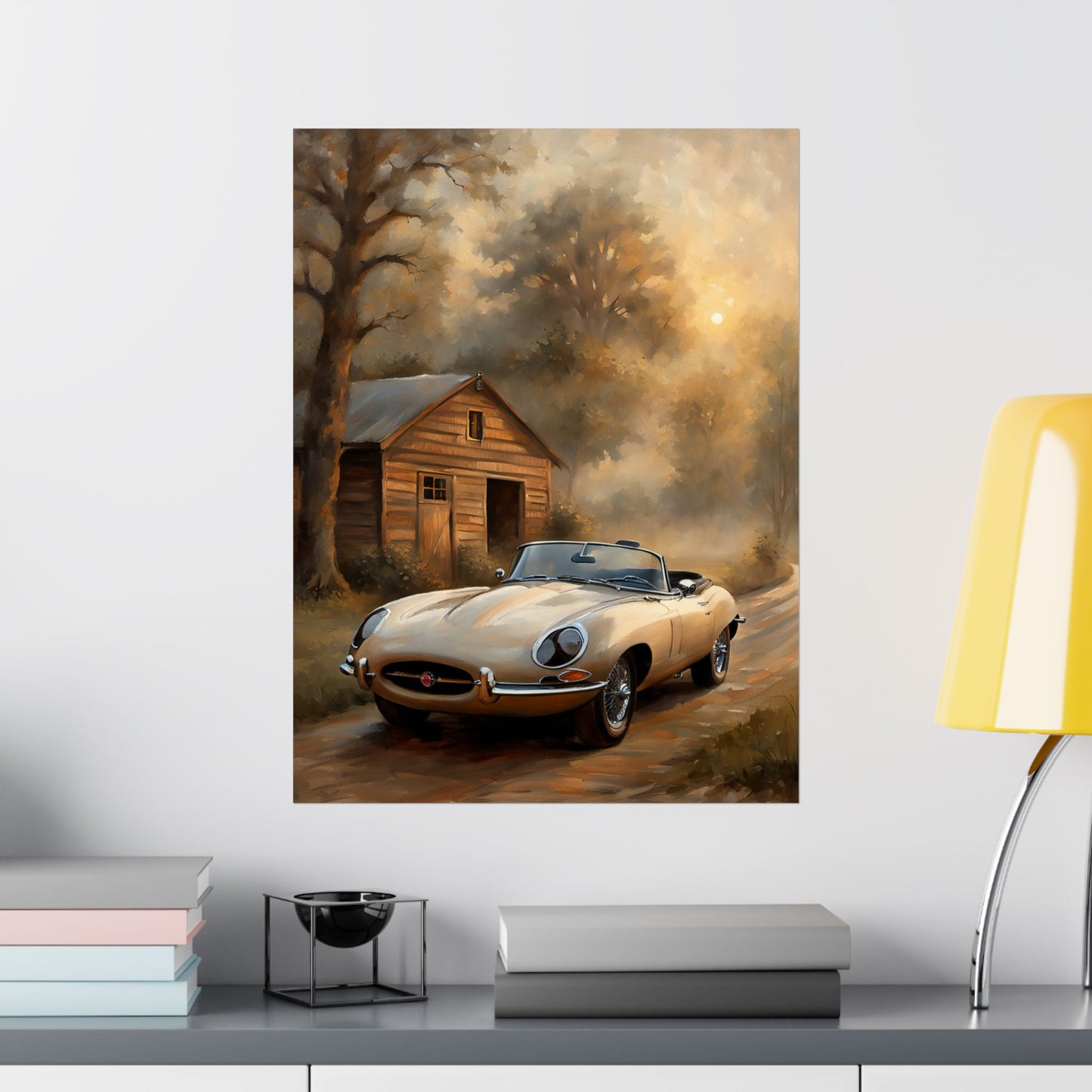 Vintage Car Art Poster, Matte Vertical Wall Decor, Retro Automotive Print, Gift for Car Lovers, Home Wall Art, Rustic Decor - AquilVision
