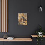 Louvre Pyramid Matte Stretched Canvas Print — Vintage Paris Architecture Wall Art - AquilVision